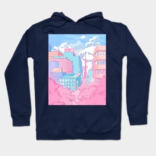 The  pastel Tokyo cityscape Hoodie